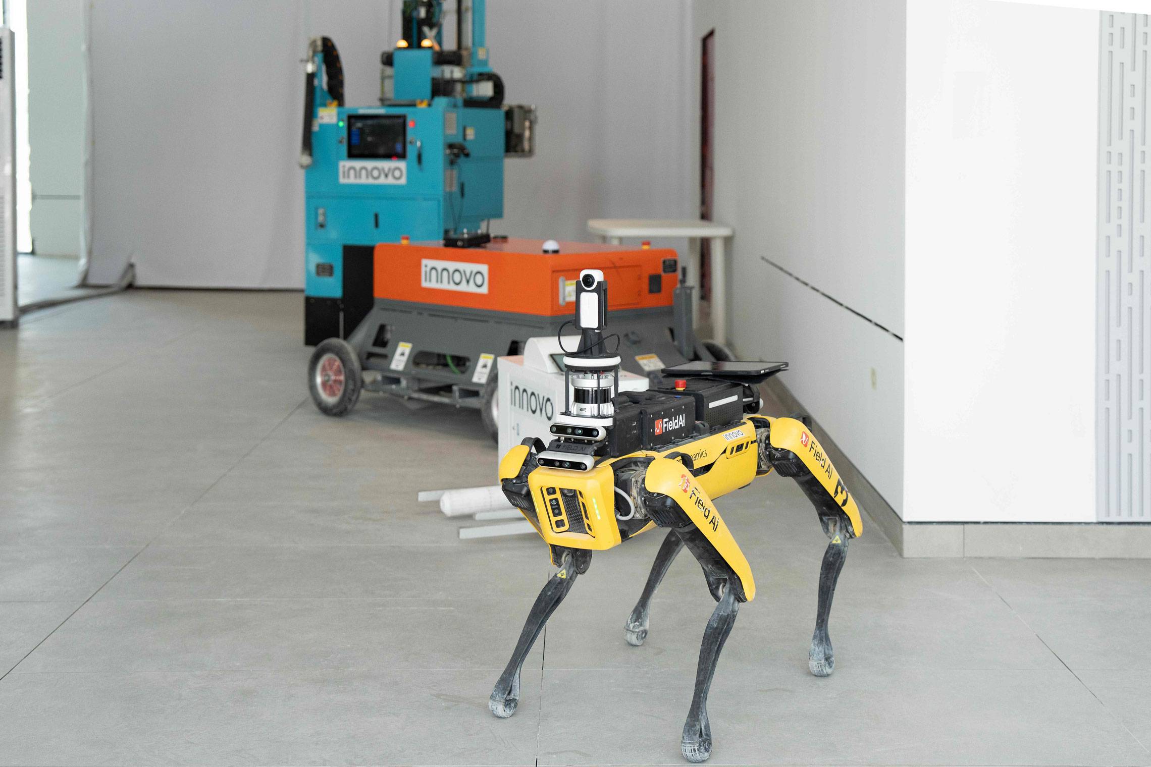 Quadruped robot and automated construction robot deployed on an Innovo site in Dubai